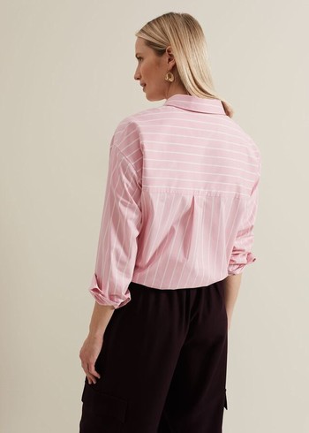 Phase Eight Stripe Shirts Pink USA | 2607318-AY